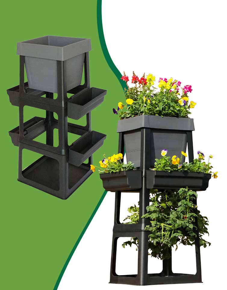 Raised Garden Beds be gone. Our Deluxe PopUp Garden vertical planter is our top-of-line model. PopUp Garden allows urban gardeners to maximize their yield when space is limited. With PopUp Garden you grow up, down, and all around. 